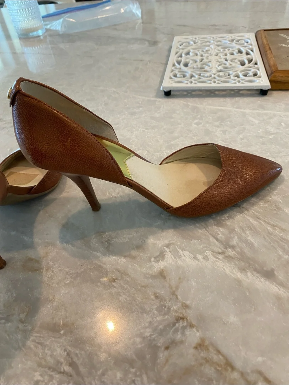 Michael Kors Brown Pointed-Toe D'Orsay Heels